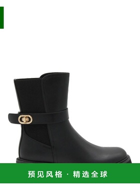 1h可退 香港直邮twin set 女士 雙排扣繫帶粗跟靴 252TCP194S1587