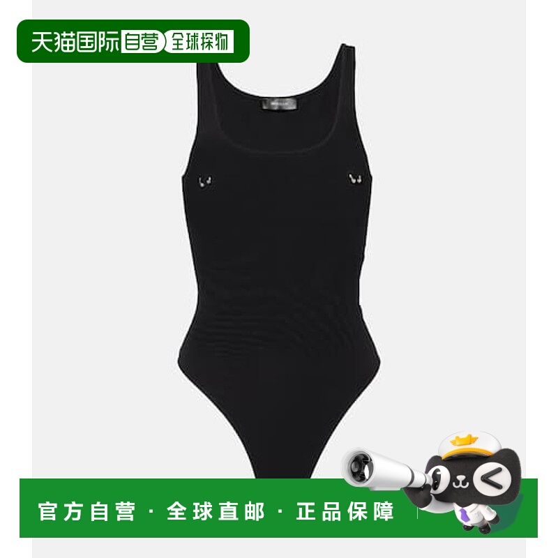 香港直邮Mugler 穆勒 女士 镂空棉质连体衣 black黑色 舒适时尚