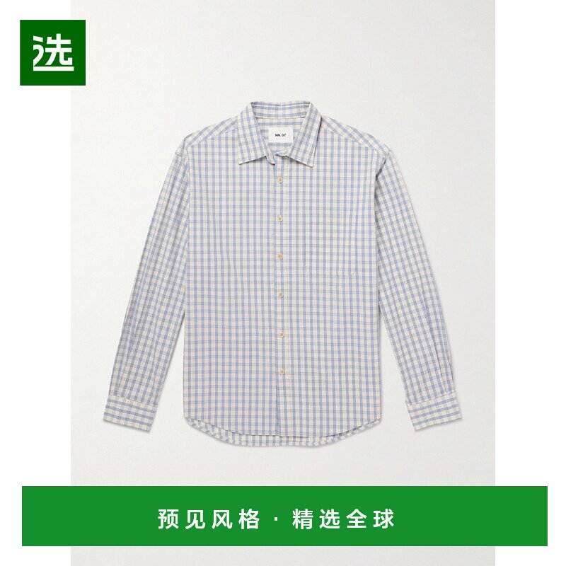 1h可退 香港直邮Nn07 男士 Deon 50035 格纹有机棉质府绸衬衫 261