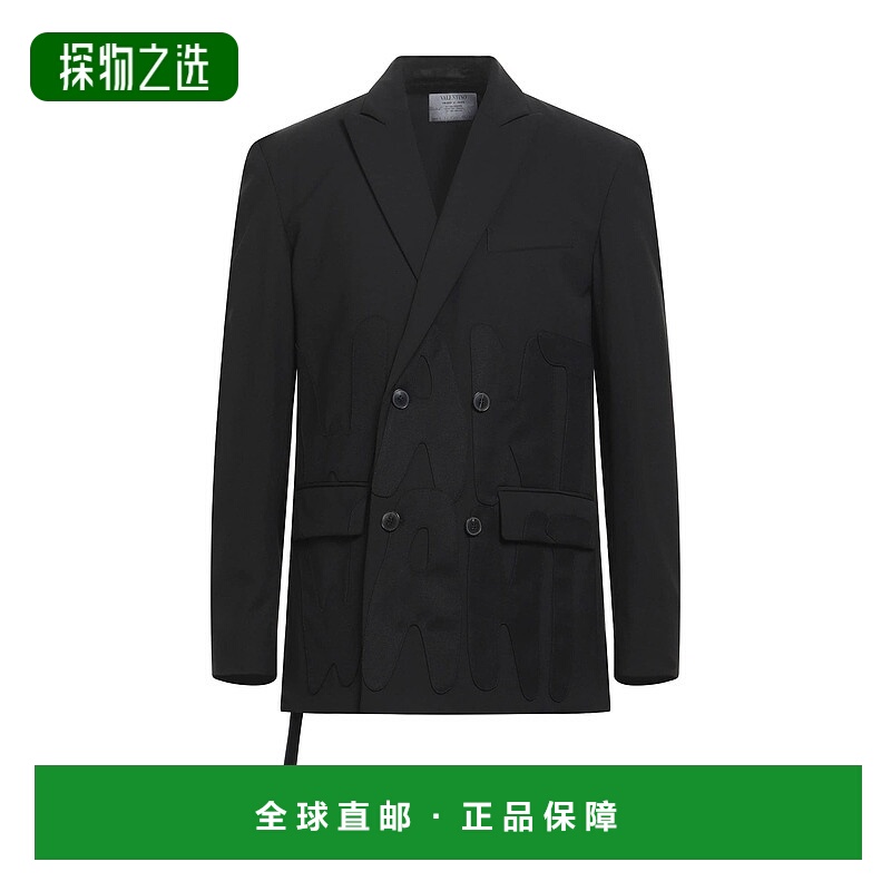 1h可退 香港直邮Valentino 华伦天奴 男士 西装外套 black黑色 舒