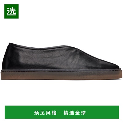1h可退 香港直邮Lemaire 男士 黑色 Linoleum Piped 乐福鞋 FO009