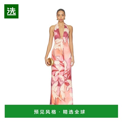 1h可退 香港直邮Seven Wonders 女士 Kaeli 前襟绑带挂脖长款连衣