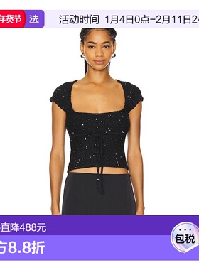 1h可退 香港直邮Danielle Guizio 女士 Miki 珠片针织上衣 F24112