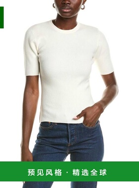 1h可退 【美国直邮】Derek Lam女士毛衣圆领羊毛罗纹女装休闲流行