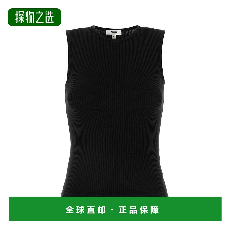 1h可退 香港直邮AGOLDE 女士 Binx 黑色弹力莱赛尔纤维混纺背心上