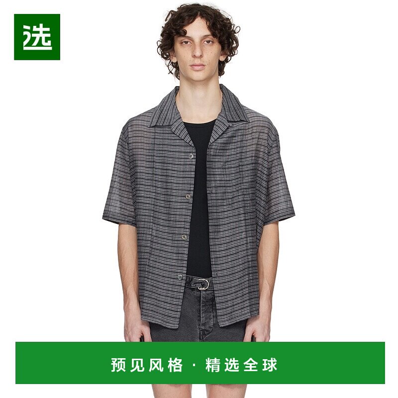 1h可退 香港直邮Our Legacy 男士 灰色 Heusen 短袖衬衫 M2252HP