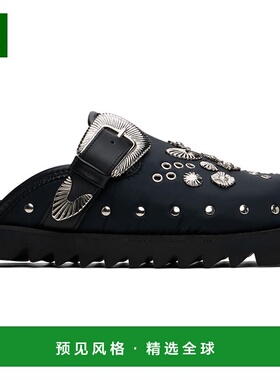 1h可退 香港直邮toga 男士 黑色 Eyelet Metal Sabot 穆勒鞋 FTVR