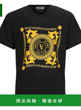 欧洲直邮Versace Jeans Couture 男士 GAHF07 短袖T恤 黑色