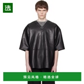 黑色 男士 领皮革 ESUW2513026BLb 香港直邮Entire T恤 Studios