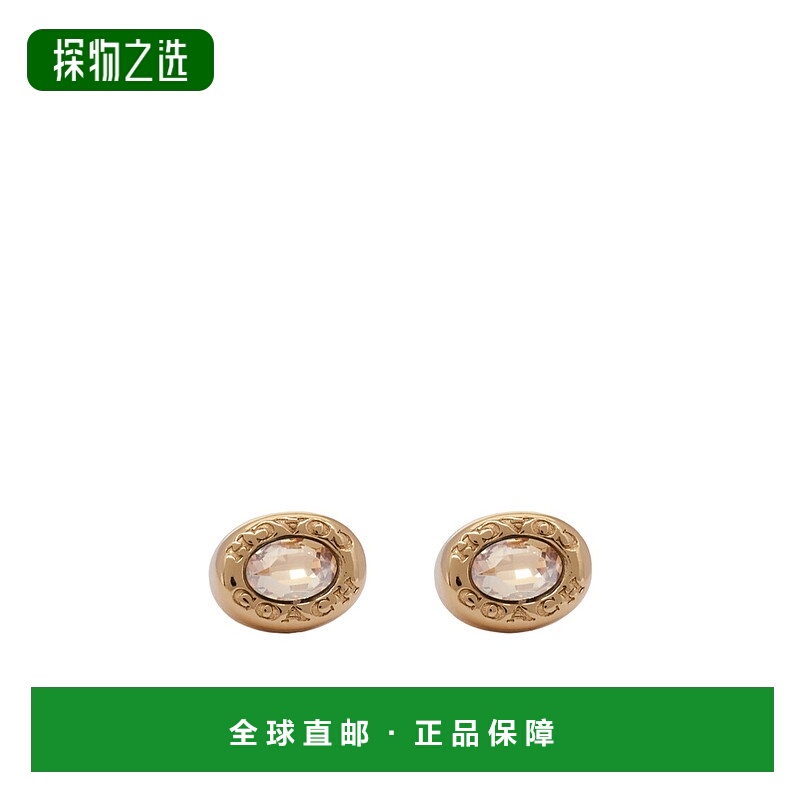 香港直邮Coach 标志性徽标耳钉 37335729GLD230