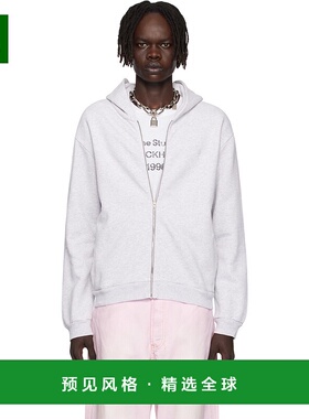 1h可退 香港直邮Acne Studios 艾克妮 男士 灰色拉链连帽衫 CI018