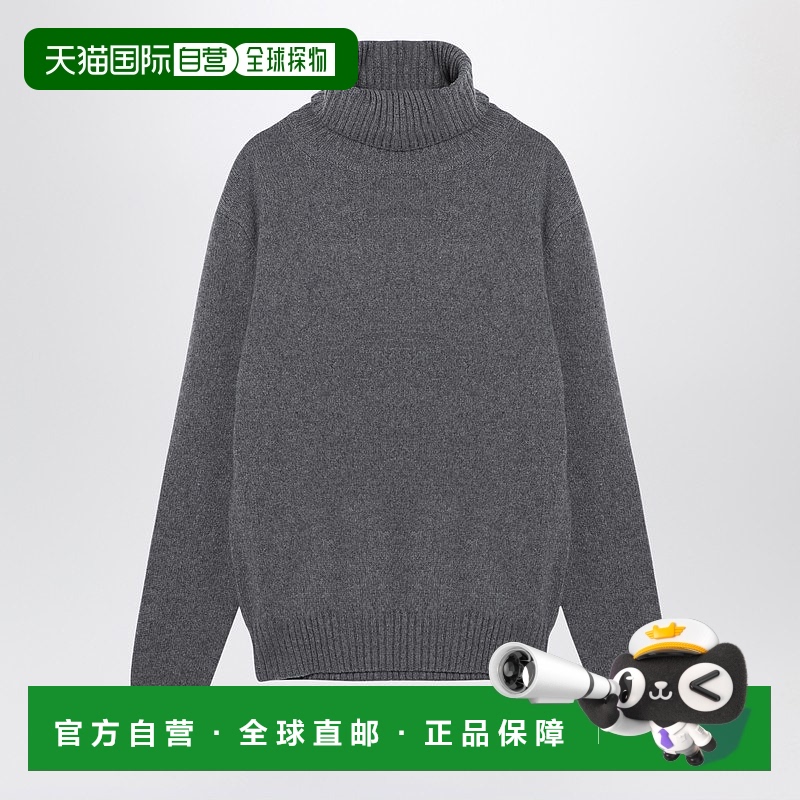 1h可退 香港直邮Ami Paris 男士 浅灰色羊绒高领套头衫 HKS457005