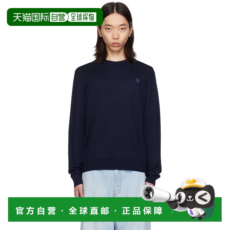 1h可退 香港直邮MAISON KITSUNE 男士 海军蓝 Bold Fox Head Patc