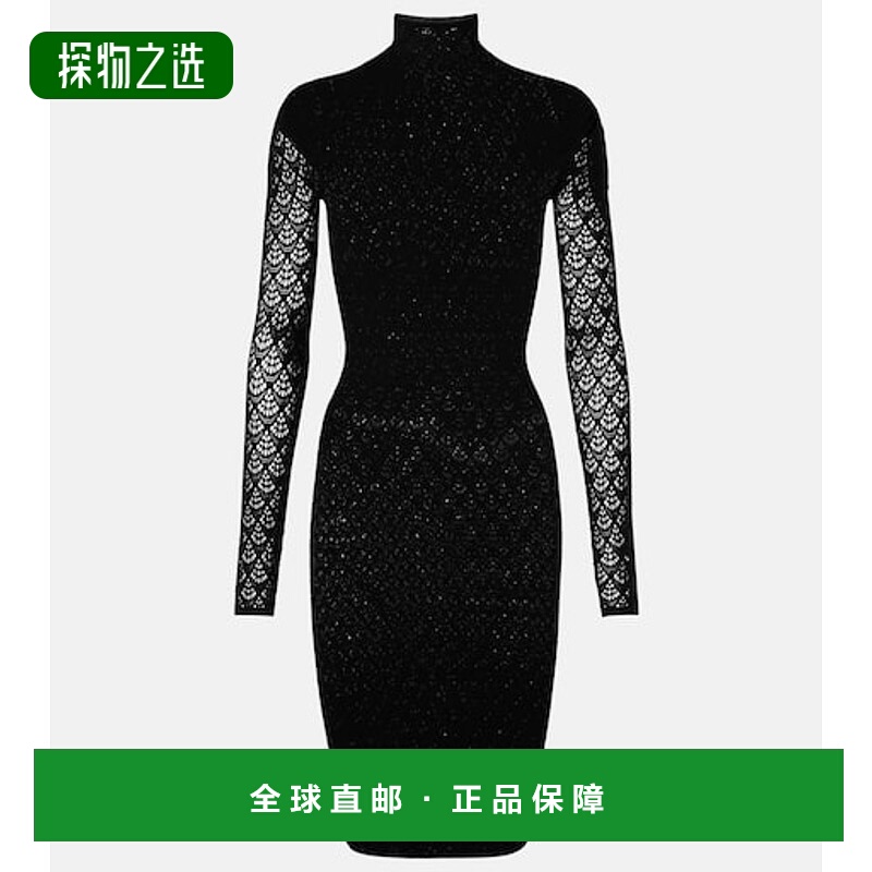香港直邮Wolford 女士 针织半透视迷你连衣裙 black黑色 舒适时尚