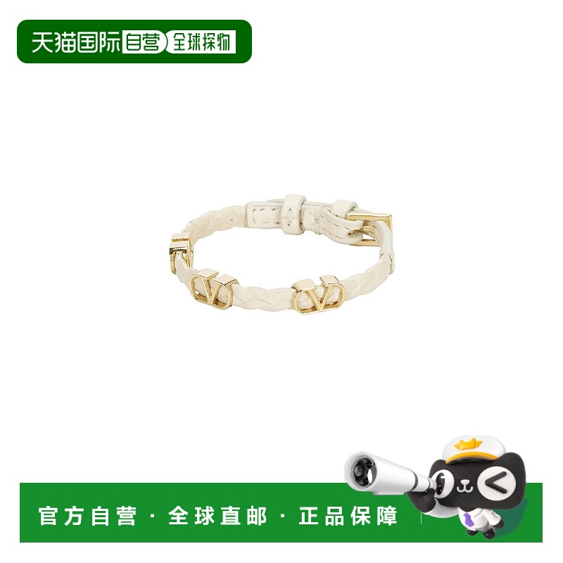 1h可退 香港直邮Valentino 华伦天奴 女士 V 徽标标志皮革手链 6W