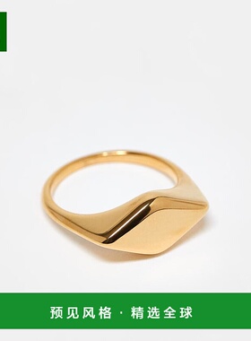 1h可退 香港直邮ASOS 女士 signet 防水不锈钢设计色调戒指(金色)
