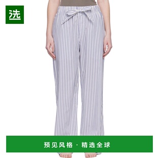 1h可退 香港直邮Tekla 女士 白色 & 蓝色睡裤 PPLPANTS223