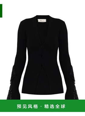 香港直邮BLUMARINE 女士大衣 2M622AN0990 AW2025 黑色 罗纹开衫