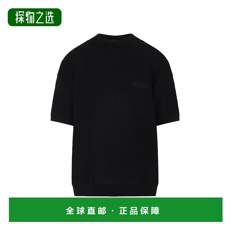 香港直邮AMIRI 男士 钩花网纱T恤 AMKNTE1052 black黑色 舒适时尚