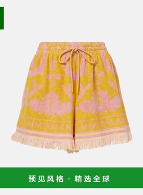 1h可退 香港直邮ZIMMERMANN 女士 Wylie 流苏棉质厚绒布短裤