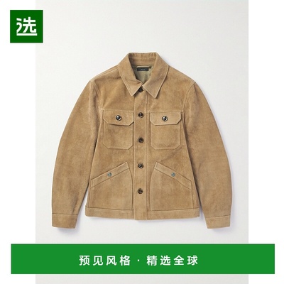 1h可退 香港直邮Tom Ford 汤姆·福特 男士 Heathered 绒面革夹克