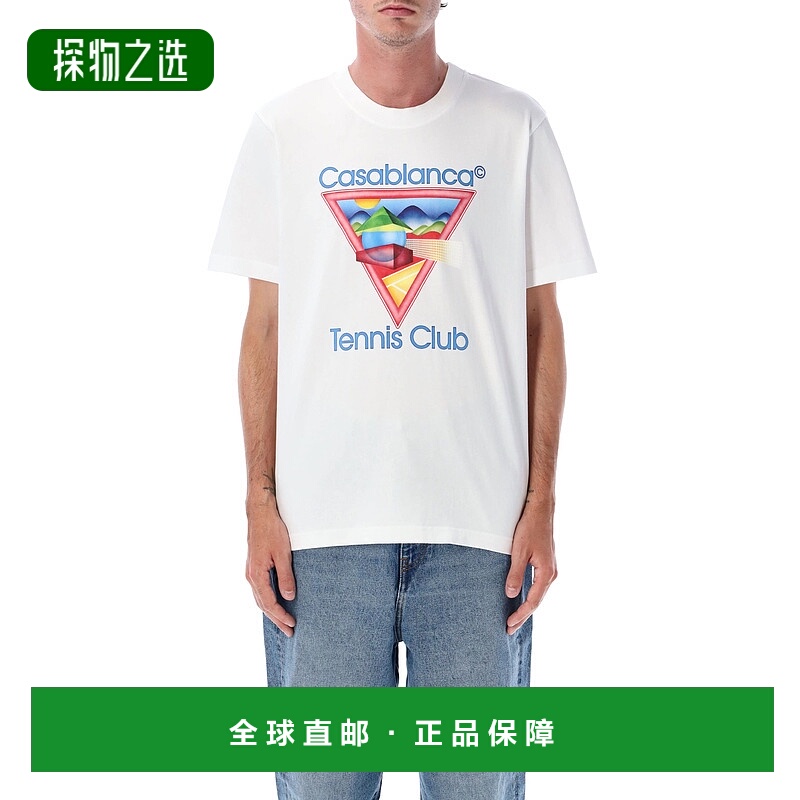香港直邮Casablanca 男士 Club icon 网球T恤 MPF25JTS00101WHITE