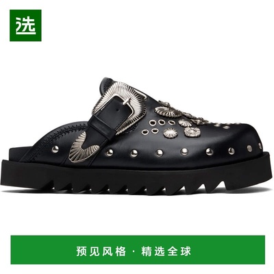 1h可退 香港直邮toga 男士 黑色 Eyelet Metal Sabot 穆勒鞋 FTVR