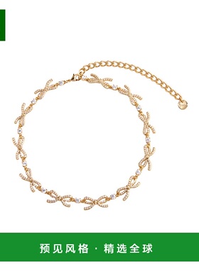 香港直邮Self-Portrait 女士 Embellishments 金属感蝴蝶结铜黄色