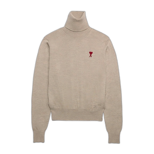 香港直邮Ami Paris 长袖羊毛高领毛衣 HKS411KN0025.针织衫