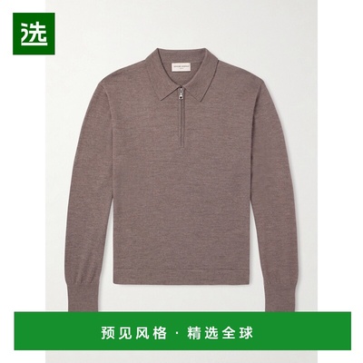 1h可退 香港直邮officine generale 男士 Bene 美利奴羊毛半拉链P