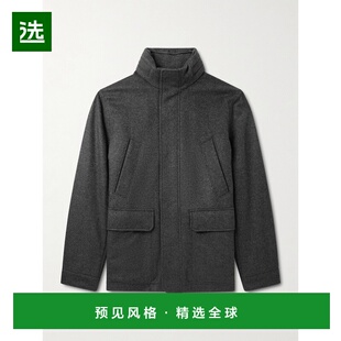 香港直邮zegna 杰尼亚 男士 Oasi 带里衬山羊皮边羊绒大衣 UGT63A