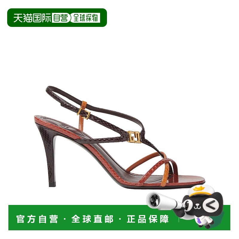 香港直邮Fendi 多色金属艾尔斯高跟凉鞋 8X8746AU3B
