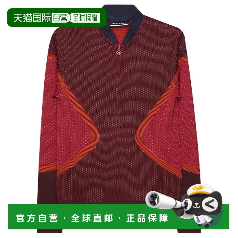 韩国直邮J.Lindeberg金·林德伯格高尔夫服饰女款红色翻领拉链