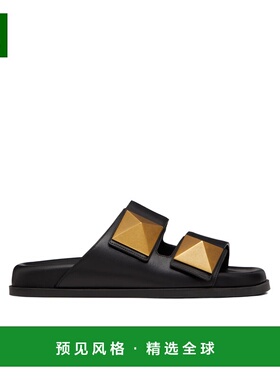 【99新未使用】香港直邮Valentino 黑色铆钉凉鞋凉拖 XW0S0EK2KUM