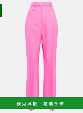 香港直邮Jacquemus 女士 LES PANTALONS Sauge 高腰阔腿裤长裤