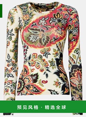 1h可退 香港直邮Etro 艾特罗 女士 Serafino 印花羊毛混纺T恤女装