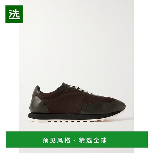 1h可退 香港直邮The Row 男士 Owen 皮革边网纱运动鞋 F2021W20
