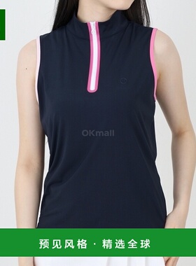 韩国直邮G/Fore高尔夫无袖T恤黑色小高领丝滑科技尼龙拉链时尚