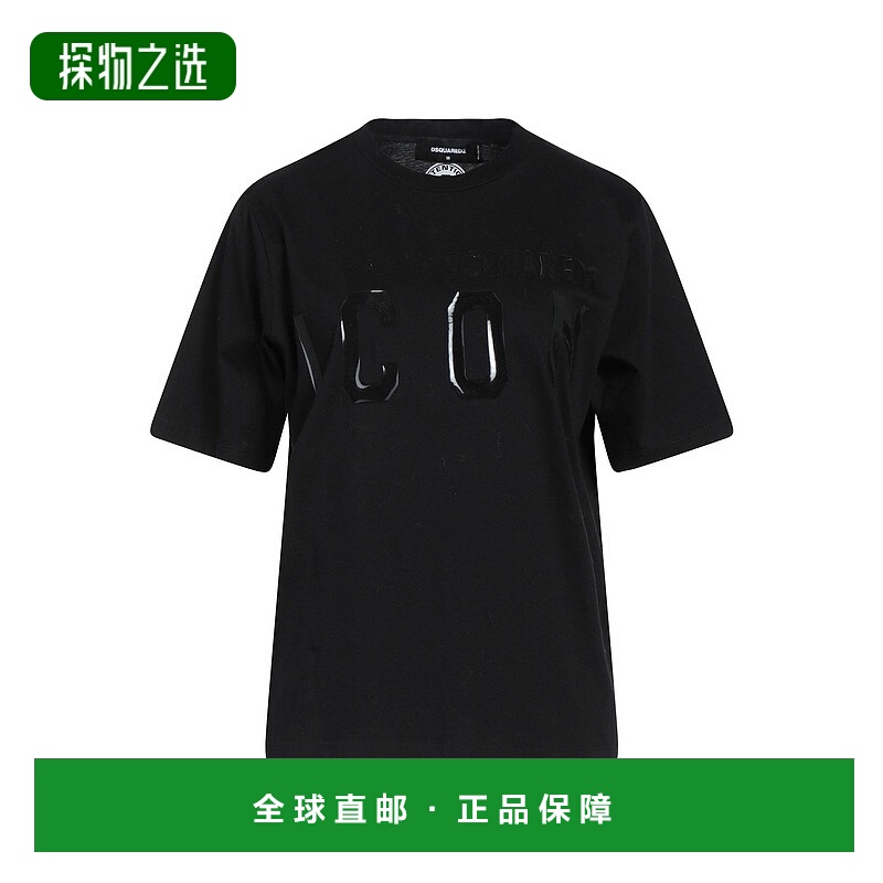 香港直邮Dsquared2 二次方 女士 T恤 black黑色 舒适时尚