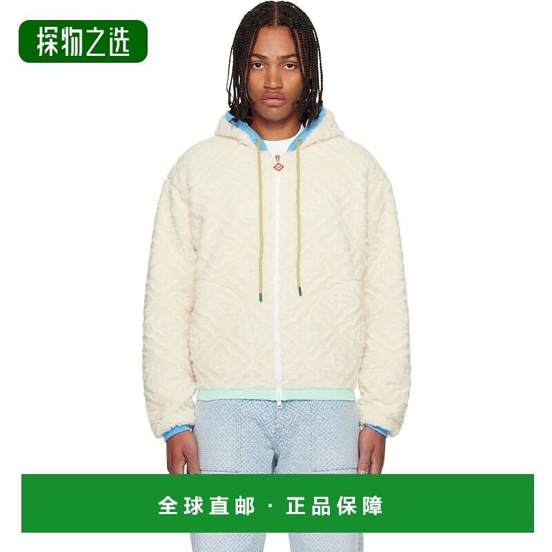 香港直邮Casablanca 男士 灰白色 Monogram Jacquard Fleece 夹克