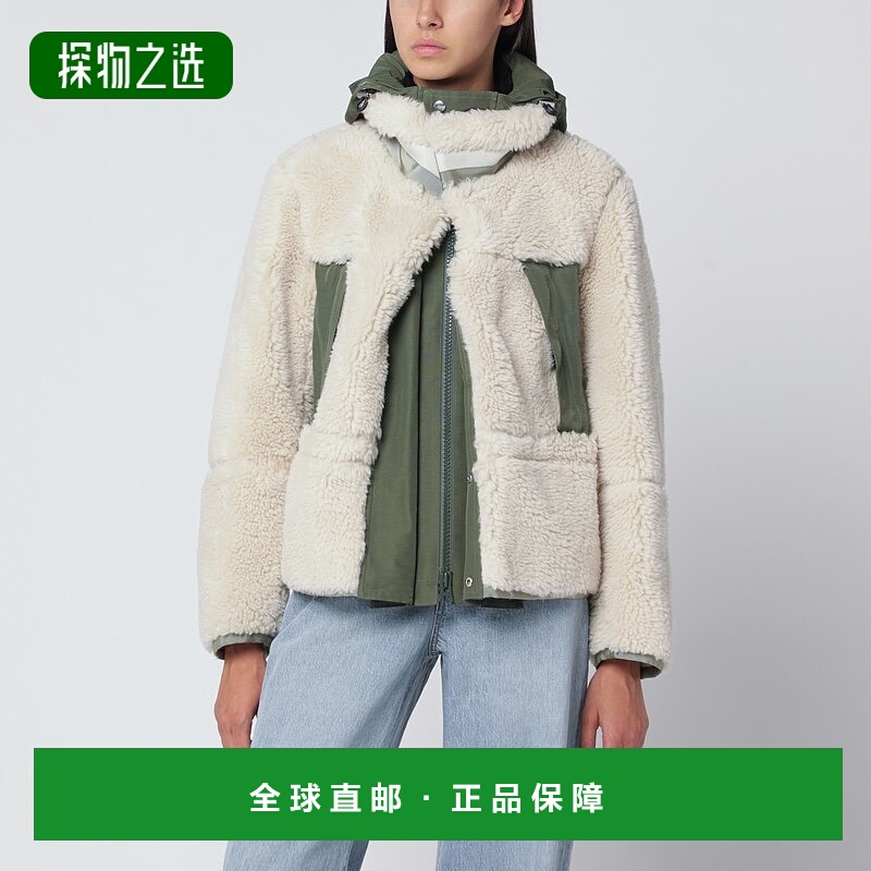 香港直邮Sacai 女士 Ecru/khaki two-tone 绿色夹克 2508076EL063