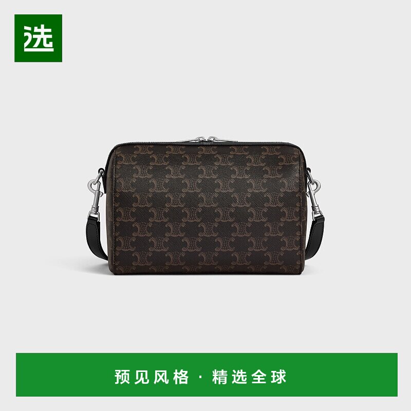 欧洲直邮Celine (2025 年新品) Triomphe 帆布和小牛皮 BOSTON MI