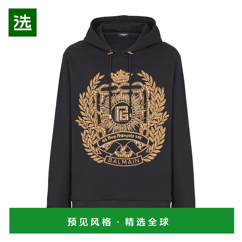 香港直邮Balmain 长袖连帽卫衣 FH1JS160PD09