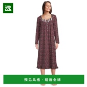 美国直邮 棉质针织长袍 Eileen 1h可退 West 女士长袖 经典 花卉