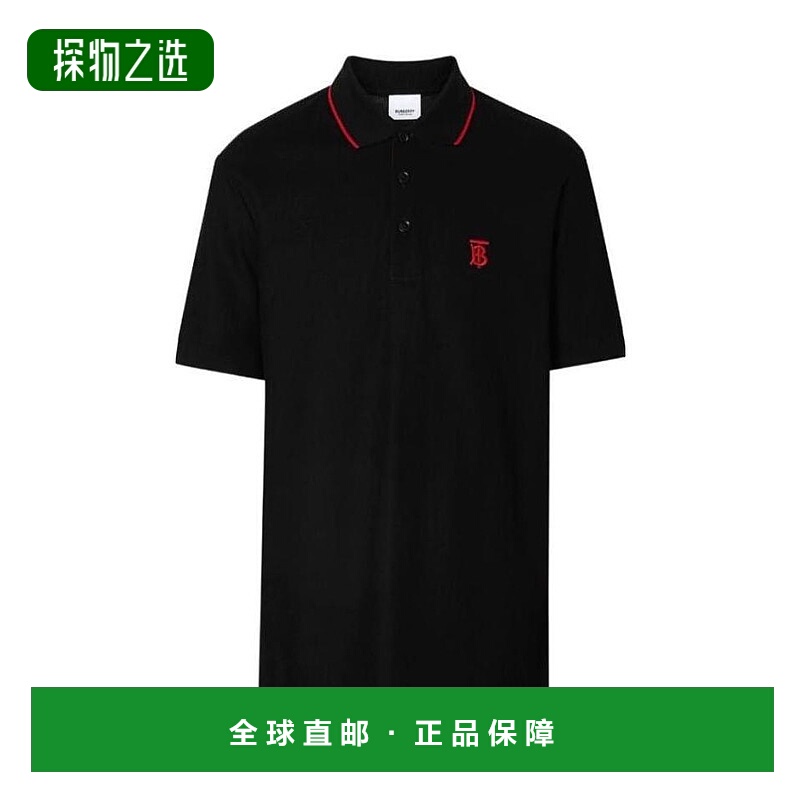 1h可退 香港直邮BURBERRY 男士T恤 80170031 SS2024 黑色 条纹开P