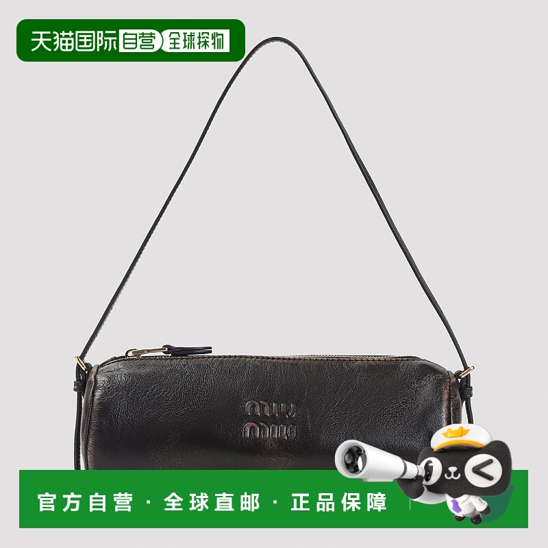 1h可退 香港直邮Miu Miu 缪缪 女士 徽标图案皮革单肩包 5NE851AF