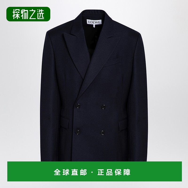 香港直邮LOEWE 罗意威 男士 海军蓝双排扣羊毛夹克 HSM1Y03W27WO