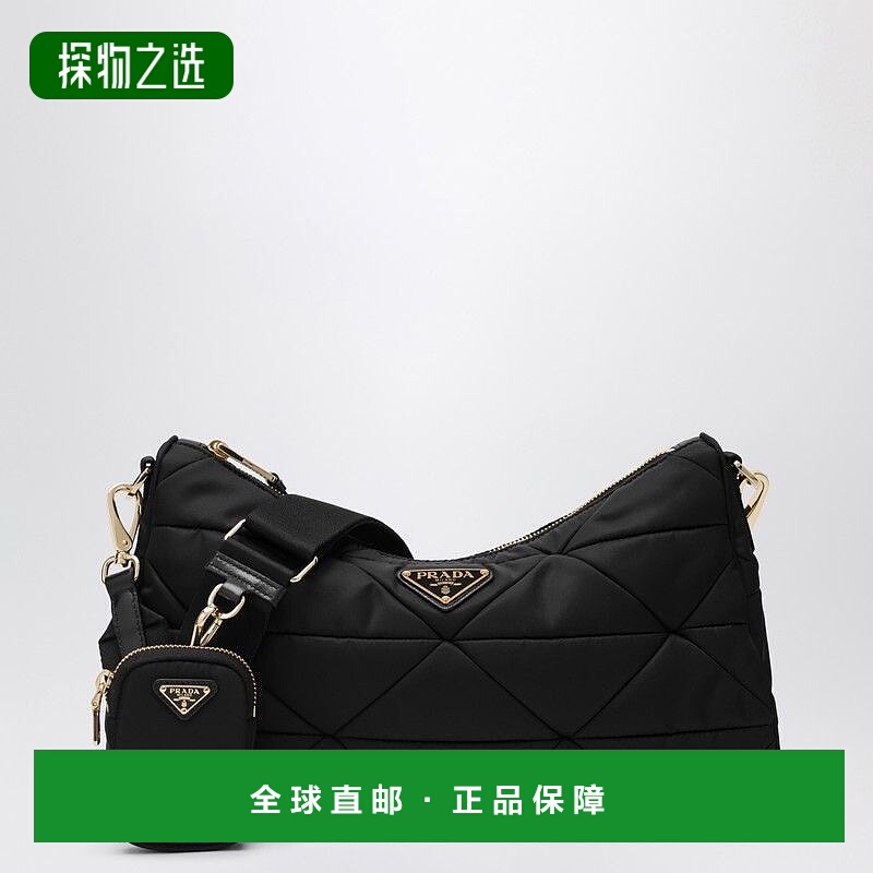香港直邮Prada 普拉达 女士 RE-NYLON 大号黑色衬垫包包 1BC232B9