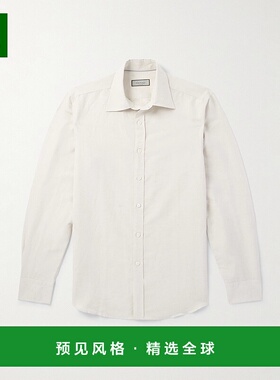 1h可退 Canali 康钠丽 男士 亚麻棉混纺衬衫 GL03647CSL7