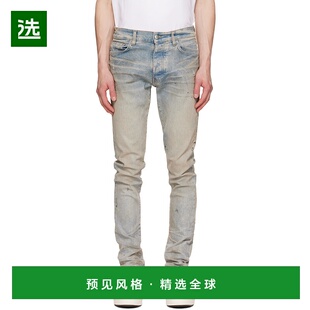 1h可退 香港直邮AMIRI 男士 蓝色 Stack 牛仔裤 AMDNSY1159